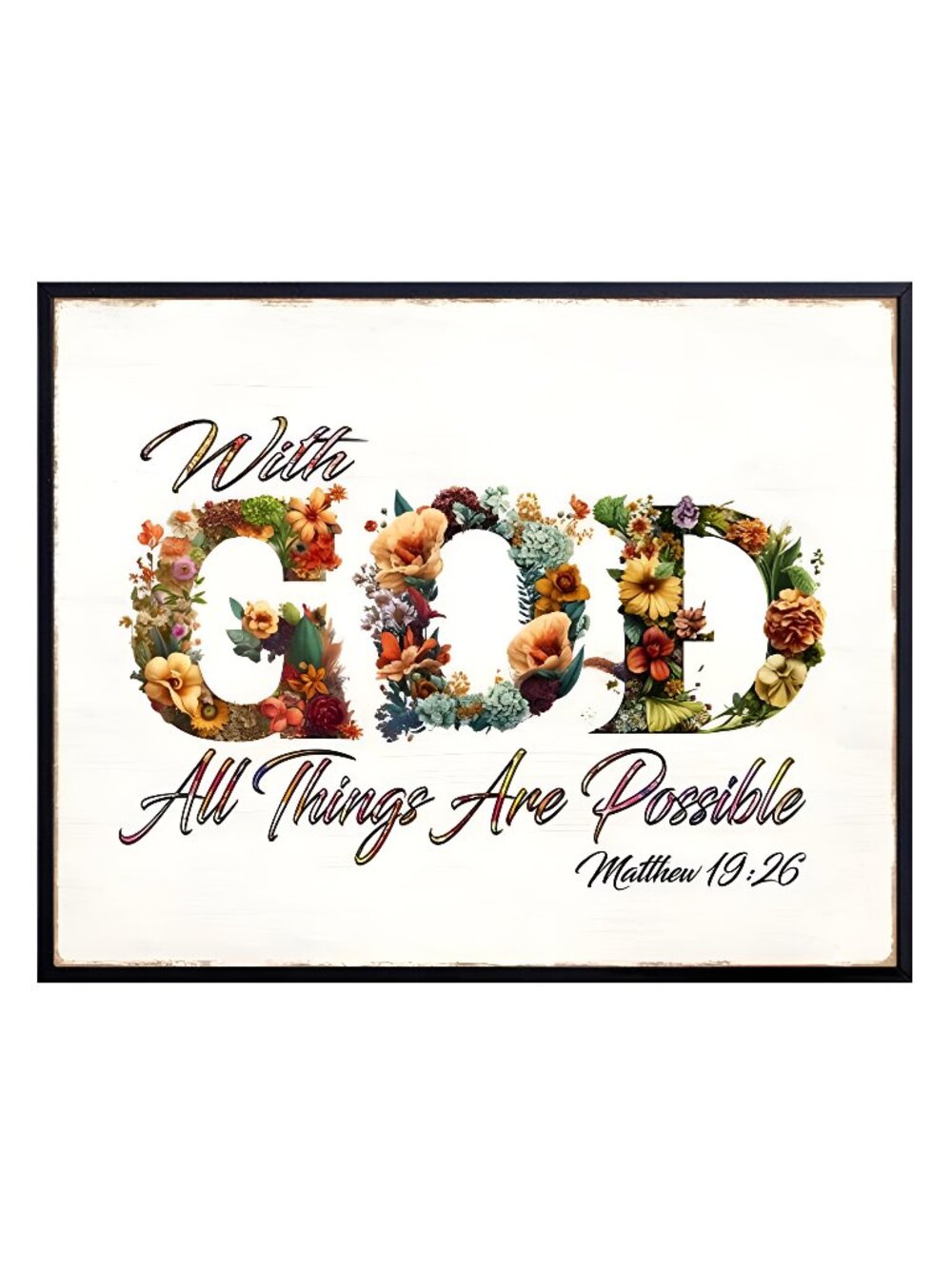 Bible Verse Quotes Wall Decor - Rustic Farmhouse Decor God Wall Art